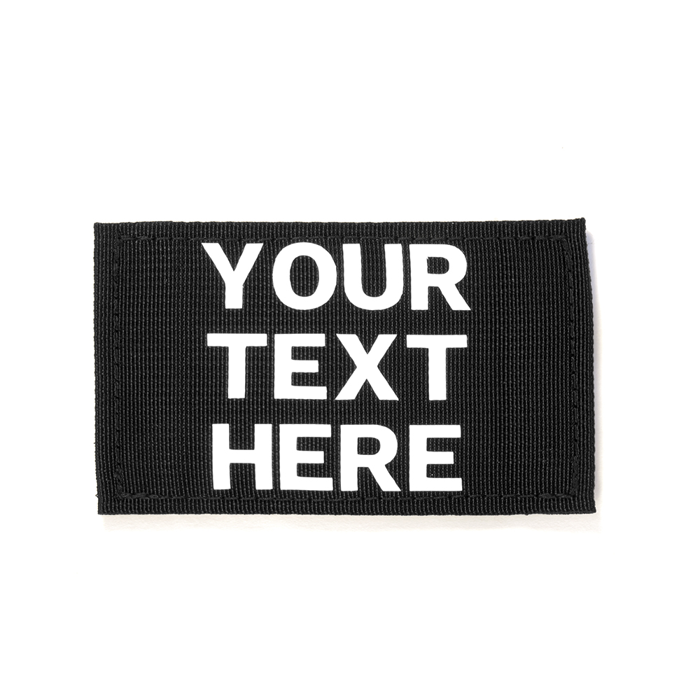 Customizable Text 1x3.75 Patch w/Hook Fastener Patch - Black